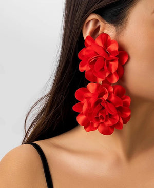 Red Rose Earrings