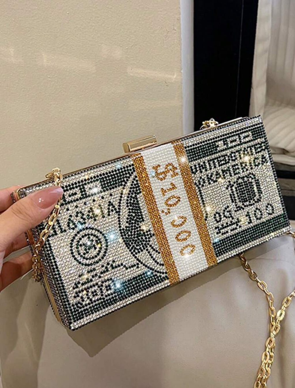 Money Bags Rhinestone Purse