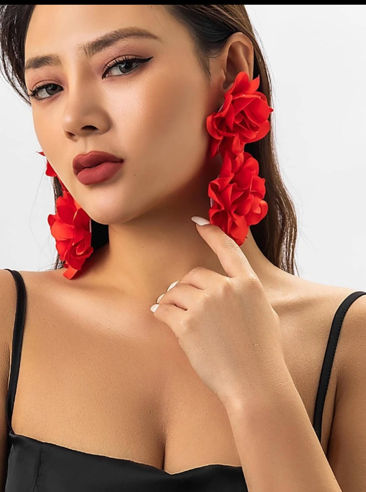 Red Rose Earrings