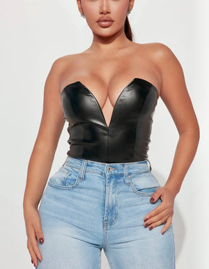 Dark Kiss Faux leather bodysuit