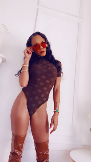 Brown Sheer Bodysuit